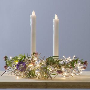 Столовая восковая LED свеча на батарейках Magic Drops 25 см мерцающая, белая, 2 шт (Star Trading, Швеция). Артикул: 066-60