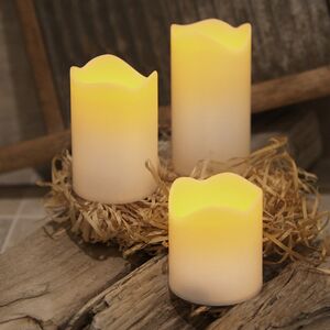 Набор светодиодных свечей Глори 3 шт, слоновая кость, на батарейках (Star Trading, Швеция). Артикул: 068-03