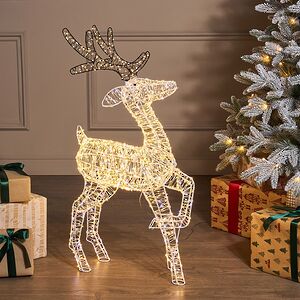 Светящийся олень Bambino Cattaneo 80 см, 1900 теплых/холодных белых LED ламп, IP44 (Winter Deco, Россия). Артикул: 1001349