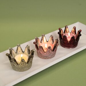 Набор стеклянных подсвечников Princess Crown 5 см, 3 шт Boltze фото 4