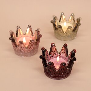 Набор стеклянных подсвечников Princess Crown 5 см, 3 шт Boltze фото 3