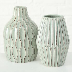 Керамическая ваза Минодора и Мелания 21 см светло-зеленая