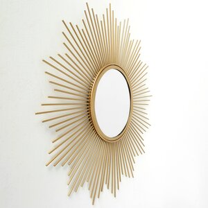 Настенное зеркало - солнце Бруклин 50 см золотое, уцененное Boltze фото 3