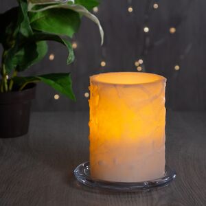 Светильник свеча восковая Снежная 10*8 см янтарное пламя на батарейках (Edelman, Нидерланды). Артикул: 1012601