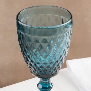 Бокал для вина Шатель 17 см синий, стекло Boltze фото 2