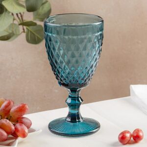 Бокал для вина Шатель 17 см синий, стекло Boltze фото 3