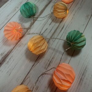 Светодиодная гирлянда на батарейках Бумажные Фонарики 1.65 м, 10 теплых белых ламп, прозрачный ПВХ, IP20 (Boltze, Германия). Артикул: 1017423