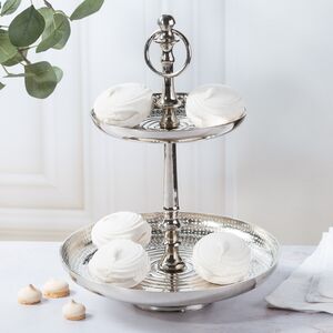 Этажерка для фруктов двухъярусная Бьянка 30 см (Boltze, Германия). Артикул: 1017759