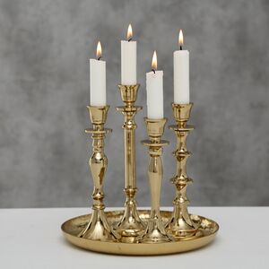 Набор подсвечников - канделябров на подносе Сигаль 23 см, 4 шт (Boltze, Германия). Артикул: 1019024