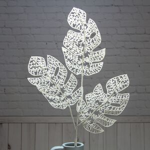 Искусственный лист Ажурная Монстера 78 см, белая (Hogewoning, Нидерланды). Артикул: 101935-068