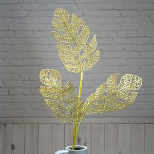 Искусственный лист Ажурная Монстера 78 см, золотая (Hogewoning, Нидерланды). Артикул: 101935-070