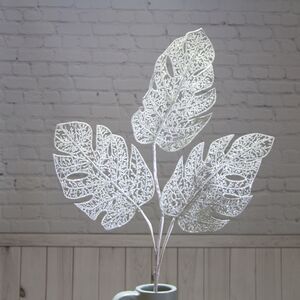 Искусственный лист Ажурная Монстера 78 см, серебряная (Hogewoning, Нидерланды). Артикул: 101935-078