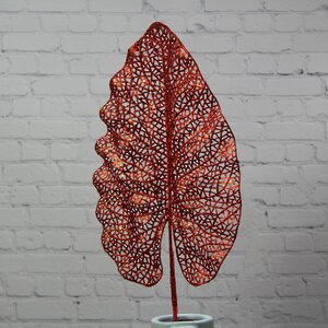 Декоративная ветка Сверкающий лист Филодендрона 78 см, красный