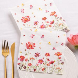 Бумажные салфетки Cosmea and Butterflies 17*17 см, 20 шт (Boltze, Германия). Артикул: 1020130-2