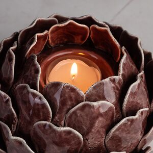 Керамический подсвечник Артишок - Carciofo 9 см шоколадный марсала Boltze фото 2
