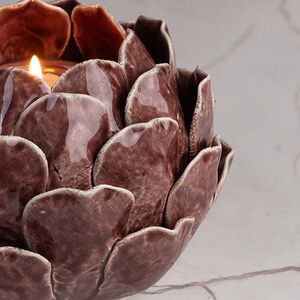 Керамический подсвечник Артишок - Carciofo 9 см шоколадный марсала Boltze фото 4