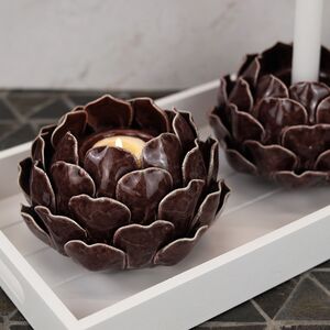 Керамический подсвечник Артишок - Carciofo 9 см шоколадный марсала Boltze фото 7
