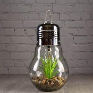 Декоративный подвесной светильник - флорариум Лампочка с Агавой 23 см, теплая белая LED подсветка, IP20 Boltze фото 2