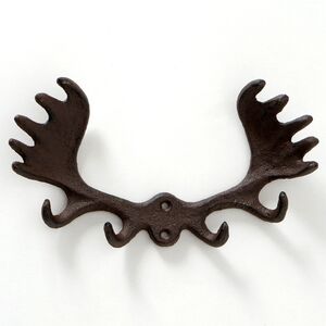 Настенная вешалка для одежды Рога Лося 22 см, чугун (Boltze, Германия). Артикул: 1021905-2