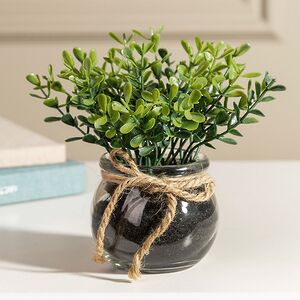 Искусственный цветок в горшке Буксус Компакта 15 см