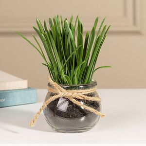 Искусственный цветок в горшке Мискантус Компакта 15 см