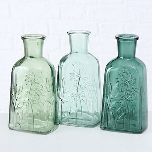 Стеклянная ваза для цветов Эмель Флер 19 см, малахитовая Boltze фото 2