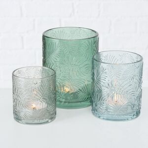 Набор стеклянных подсвечников Тропик Айленд 8-13 см, 3 шт (Boltze, Германия). Артикул: 1022125