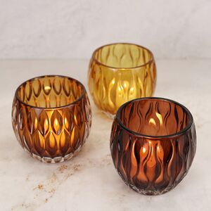 Набор стеклянных подсвечников Сицилия 9 см, 3 шт (Boltze, Германия). Артикул: 1022241-набор