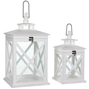 Подсвечник Фонарь Авиньон 46 см белый, дерево Edelman фото 4