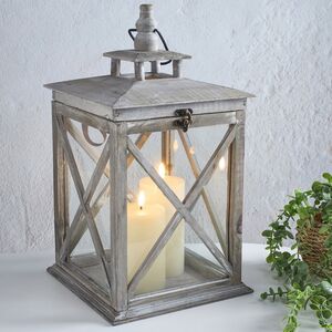 Подсвечник Фонарь Авиньон 46*24 см беленое дерево (Edelman, Нидерланды). Артикул: 1023234