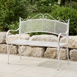 Металлическая садовая скамейка Триббиани Сlassic 108*91*51 см белая Edelman (Эдельман) фото 4
