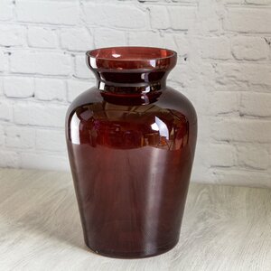 Стеклянная красная ваза Бригитта 22 см Edelman фото 1