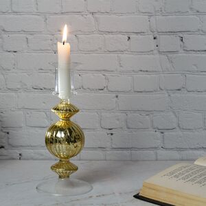 Стеклянный подсвечник на ножке Esfera: Dore 20 см (EDG, Италия). Артикул: 103909-01