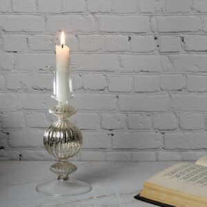 Стеклянный подсвечник на ножке Esfera: Crystal 20 см (EDG, Италия). Артикул: 103909-02