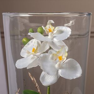 Искусственный цветок в кашпо Орхидея Королевская 30 см белая Edelman (Эдельман) фото 3