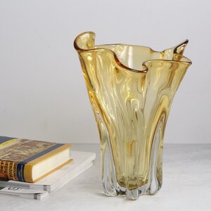 Декоративная ваза Via Drappo 27 см янтарная EDG фото 4