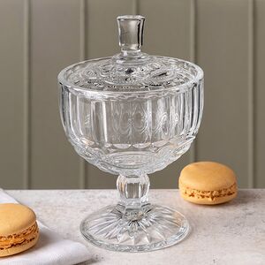 Конфетница с крышкой Лима 15*10 см, стекло EDG (ЭДГ) фото 3