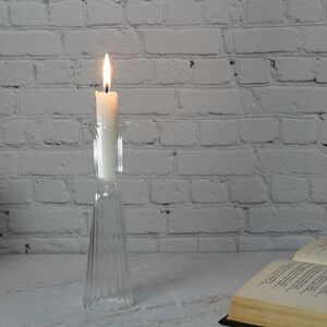 Стеклянный подсвечник Linea 18 см, прозрачный (EDG, Италия). Артикул: 104934-00