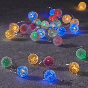 Светодиодная гирлянда шарики Воздушный Ноктюрн 3 м, 30 разноцветных LED ламп, серебряная проволока, IP20 (Edelman, Нидерланды). Артикул: ID60698