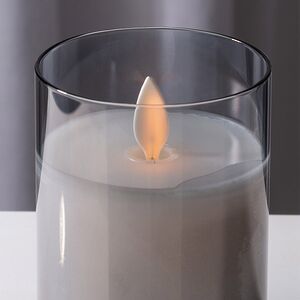 Светильник свеча восковая с живым пламенем Лацио 10 см дымчатая на батарейках Edelman фото 2