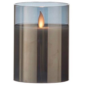 Светильник свеча восковая с живым пламенем Лацио 10 см дымчатая на батарейках Edelman фото 3