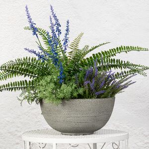 Декоративное кашпо Ричмонд 25*12 см серое, пластик (Edelman, Нидерланды). Артикул: 1054826