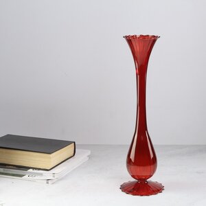 Стеклянная ваза Ирлинда 35 см бургунди EDG фото 2