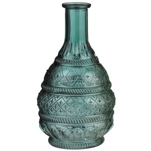 Стеклянная ваза Махидевран Султан 23 см, дымчато-бирюзовая Edelman фото 1