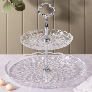 Фруктовница Salisbury двухъярусная 27 см, стекло EDG фото 3