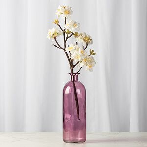 Стеклянная ваза-подсвечник Гратин 26 см розовая EDG (ЭДГ) фото 2