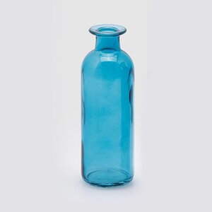Стеклянная ваза-бутылка Гратин 16 см голубая EDG фото 1