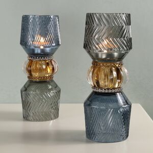 Стеклянный подсвечник Monacelle 20 см, двусторонний