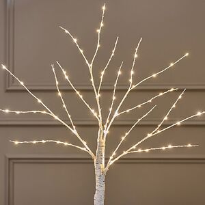 Светодиодное дерево Белая Береза 60 см, 96 теплых белых LED ламп, на батарейках, IP20 Edelman (Эдельман) фото 3