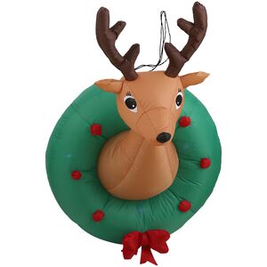Подвесная надувная фигура Венок с Оленем - Christmas is coming 128 см с LED подсветкой, IP44 Edelman (Эдельман) фото 3